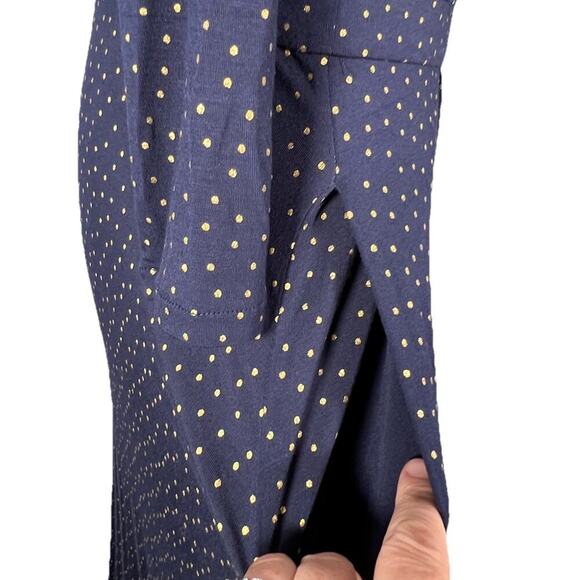 Boden Coraline Jersey Navy Metallic Spot Midi Dress Size 12 US Long Career - Picture 9 of 13